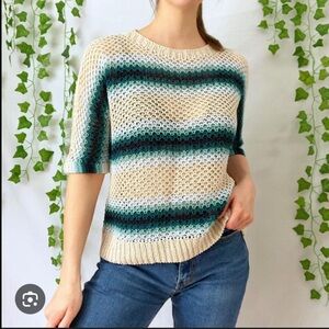 J. Jill linen/cotton blend open weave sweater